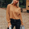Hot Cocoa Divine Knit Crop Top In Camel Image - 1