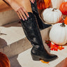 The Harris Faux Leather Cowboy Boot In Black Image - 1