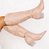 The Harris Faux Leather Cowboy Boot In Natural Image - 1