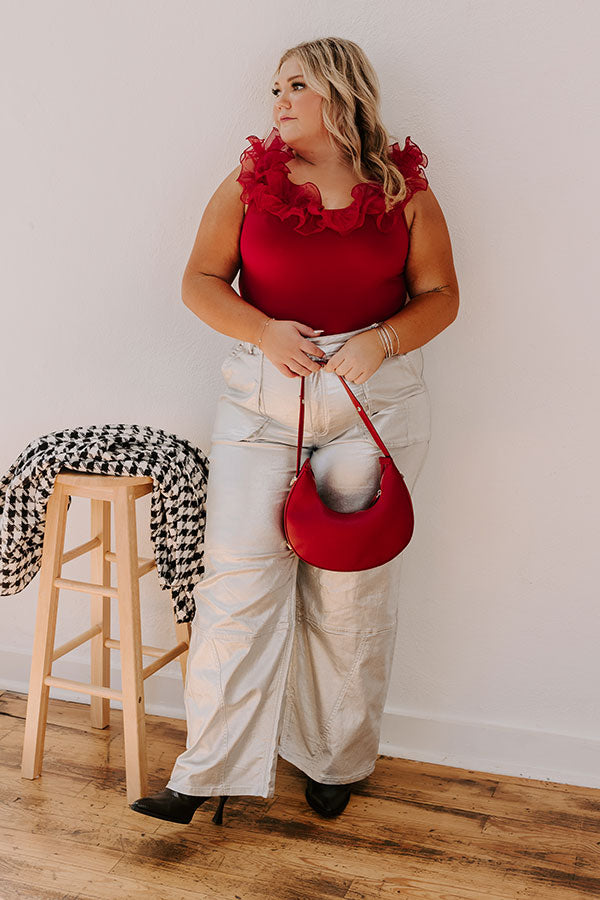 Dashing Darling Bodysuit In Crimson Curves Image - 2