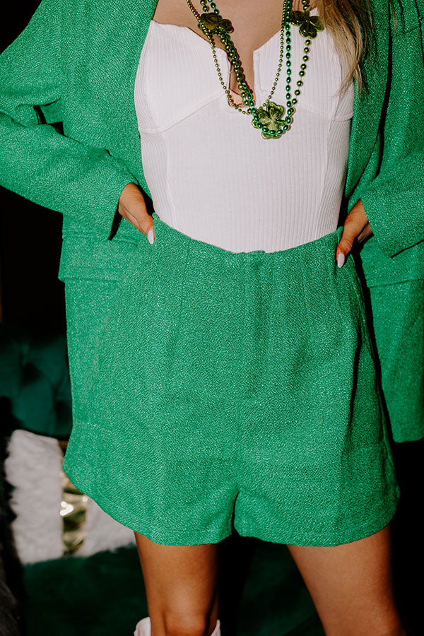 Joy To The World High Waist Tweed Shorts Image - 4