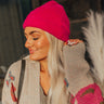 Snowy Afternoon Ultra Soft Beanie in Fuchsia Image - 1