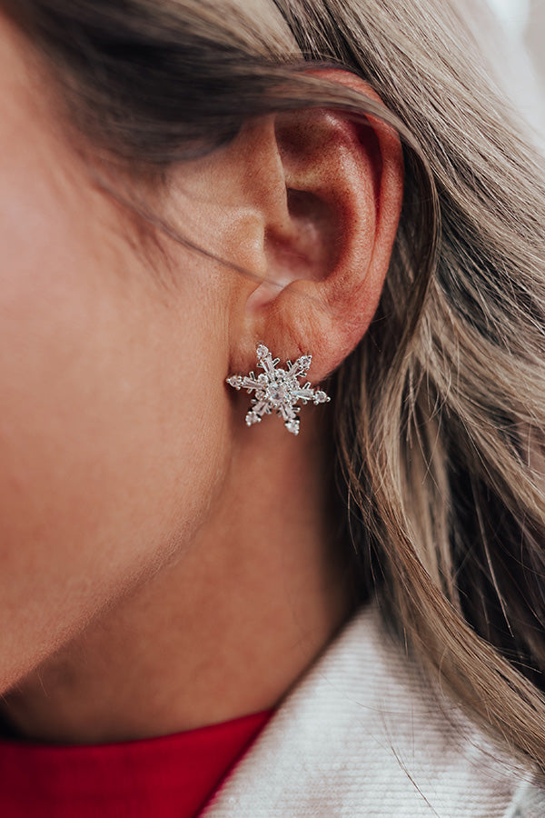 Falling Snowflakes Cubic Zirconia Earrings Image - 1