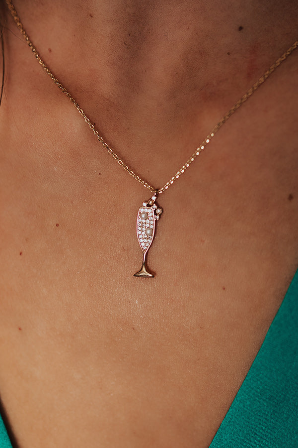 Champagne Season Cubic Zirconia Dainty Necklace