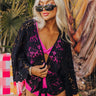 Sail The Day Away Front Tie Crochet Top in Black Image - 1