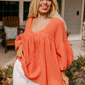 Pause And Reflect Babydoll Top In Bright Coral Curves Image - 1