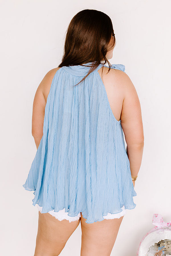 Lead Me Back To You Pleated Top in Airy Blue Curves Image - 3