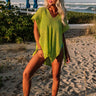 Rooftop Pool Knit Cover Up In Lime Punch Image - 1