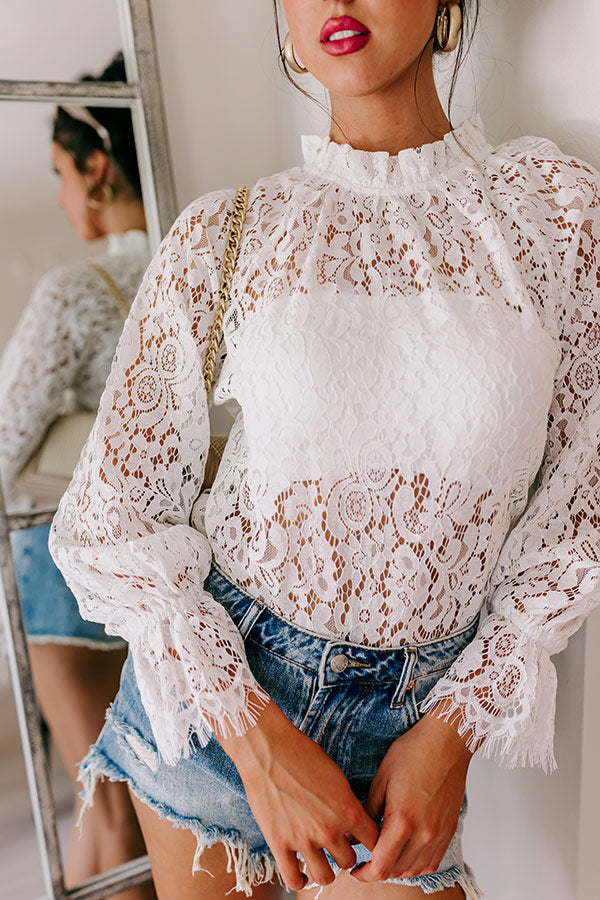 Lovestruck Babe Lace Top in Ivory Image - 5