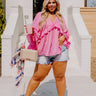 Claim To Love Ruffle Top in Pink Curves Image - 1