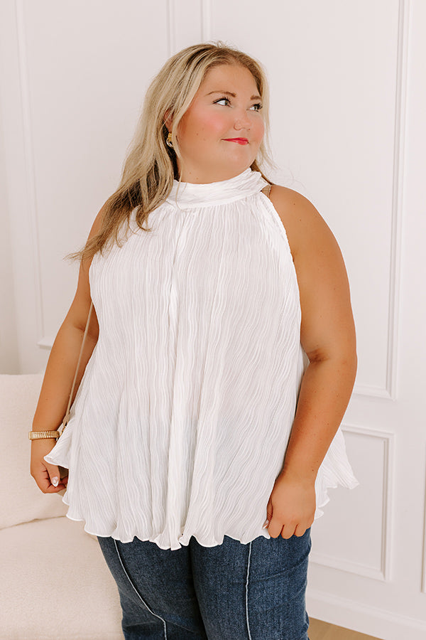 Lead Me Back To You Pleated Top in White Curves Image - 5