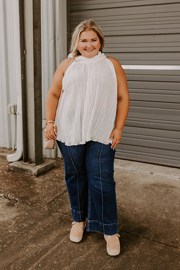 Lead Me Back To You Pleated Top in White Curves Image - 2