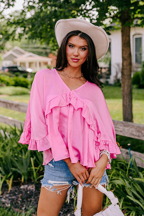Claim To Love Ruffle Top in Pink Image - 2