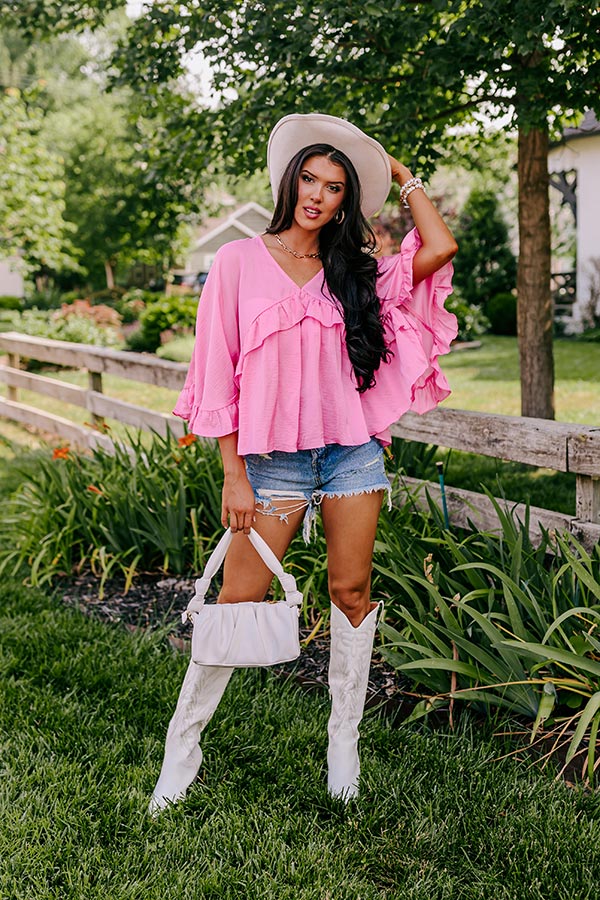 Claim To Love Ruffle Top in Pink Image - 1