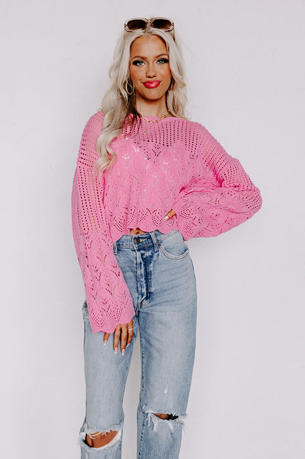 Good Weather Knit Top In Pink Image - 2
