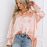 Siren Song Satin Shift Top In Peach Image - 1