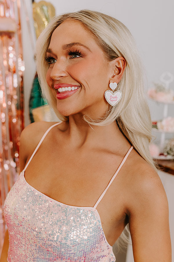 Bride Squad Earrings In White Image - 1