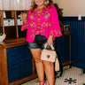 Made For Vacay Embroidered Top Curves Image - 1