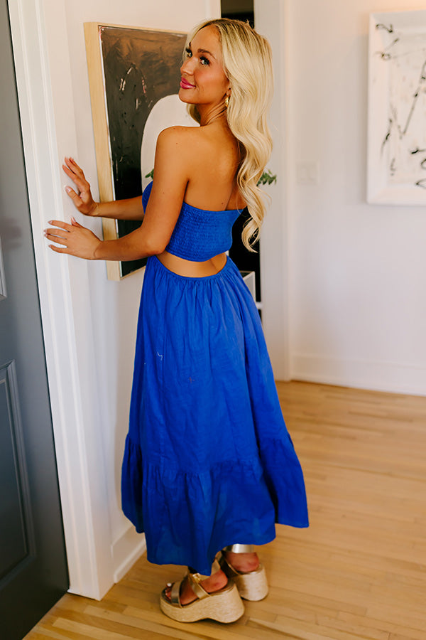 A Perfect Day Cut Out Midi In Royal Blue Image - 2
