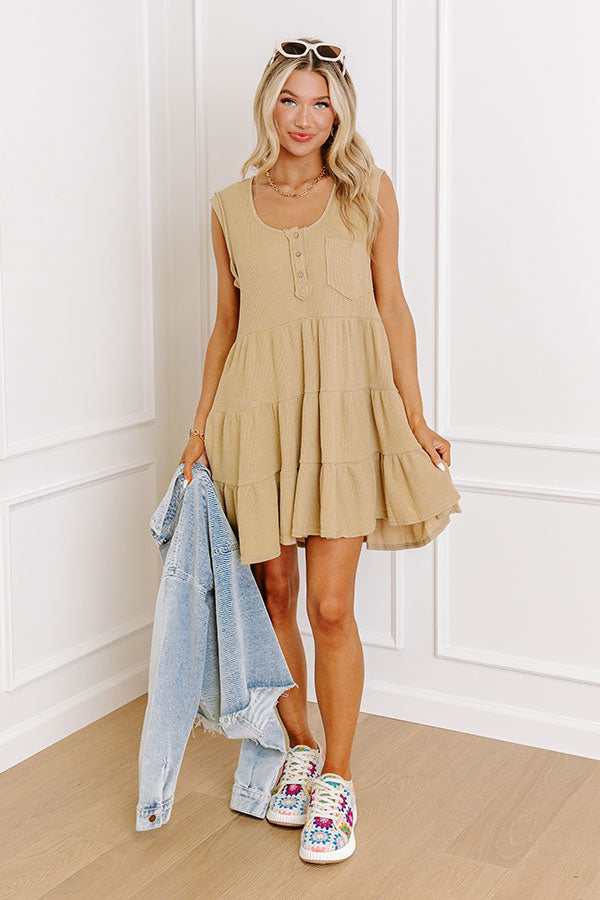 Long Time Coming Shift Dress In Beige Image - 1