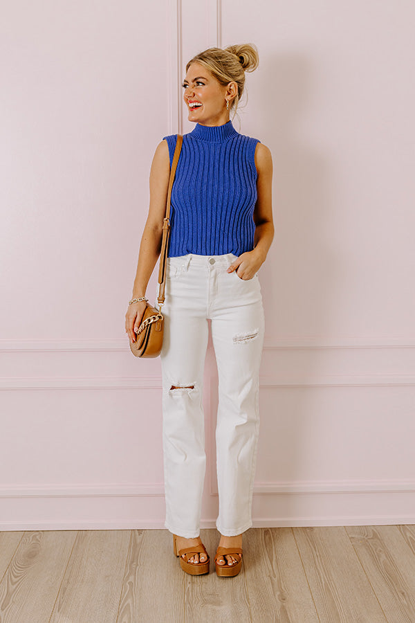 On A Journey Knit Top In Cobalt Blue Image - 3