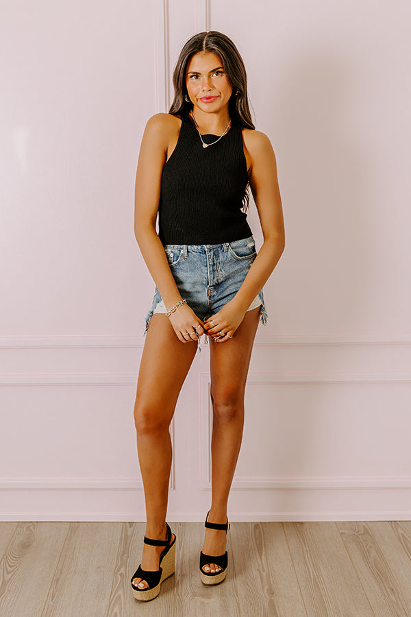 Express It Out Sculpt Top In Black Image - 2
