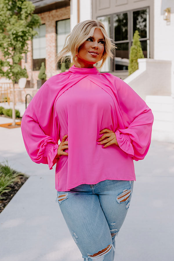 Sweetly Swaying Along Top In Pink Curves Image - 5