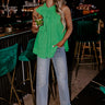 Lead Me Back To You Pleated Top In Kelly Green Image - 1