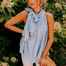 Lead Me Back To You Pleated Top In Airy Blue Image - 1