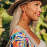 Vibrant Vibes Beaded Earrings In Orange Image - 1