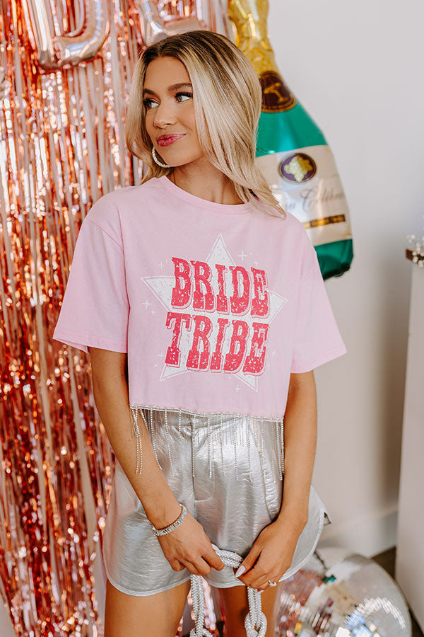 Bride Tribe Rhinestone Tassel Top in Pink Image - 1