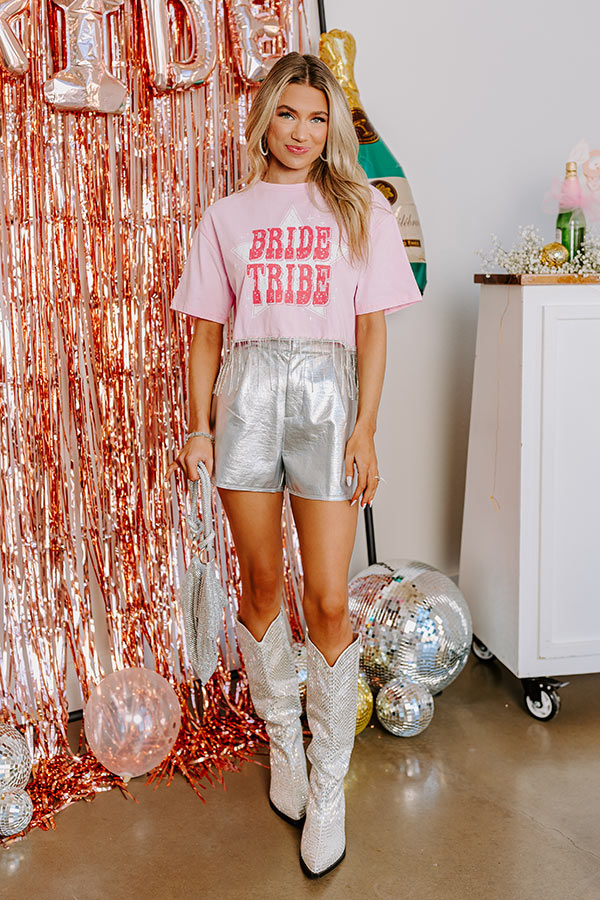 Bride Tribe Rhinestone Tassel Top in Pink Image - 2