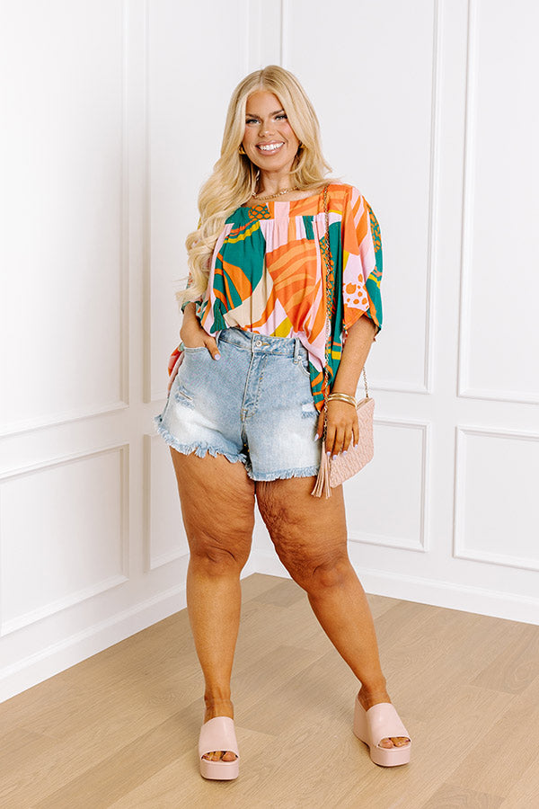 Seeking Sunshine Shift Top In Green Curves Image - 1
