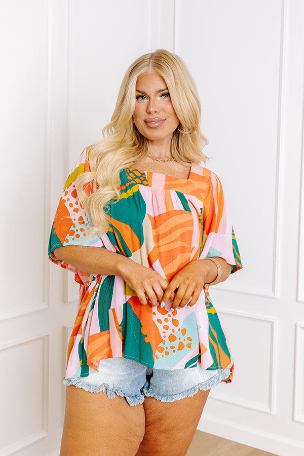 Seeking Sunshine Shift Top In Green Curves Image - 2