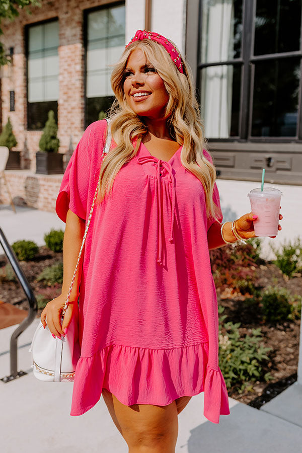 Malibu Villa Shift Dress in Pink Curves Image - 1