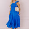 Napa Valley Retreat Smocked Midi In Royal Blue Curves Image - 1
