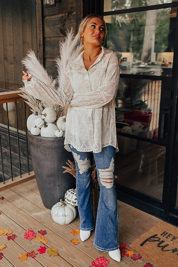 Coastal Couture Embroidered Tunic Top Image - 2