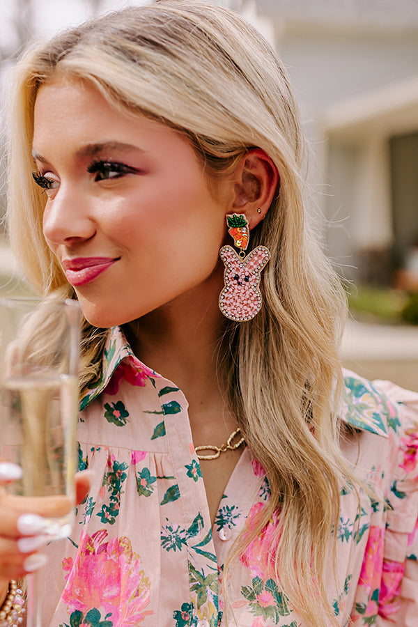 Love Everybunny Beaded Earrings In Pink Image - 2