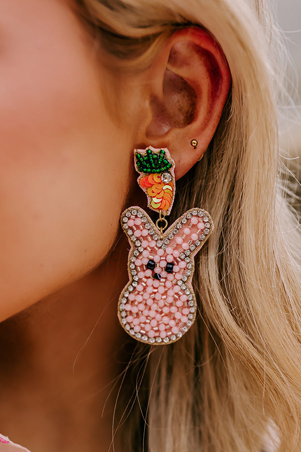 Love Everybunny Beaded Earrings In Pink Image - 3