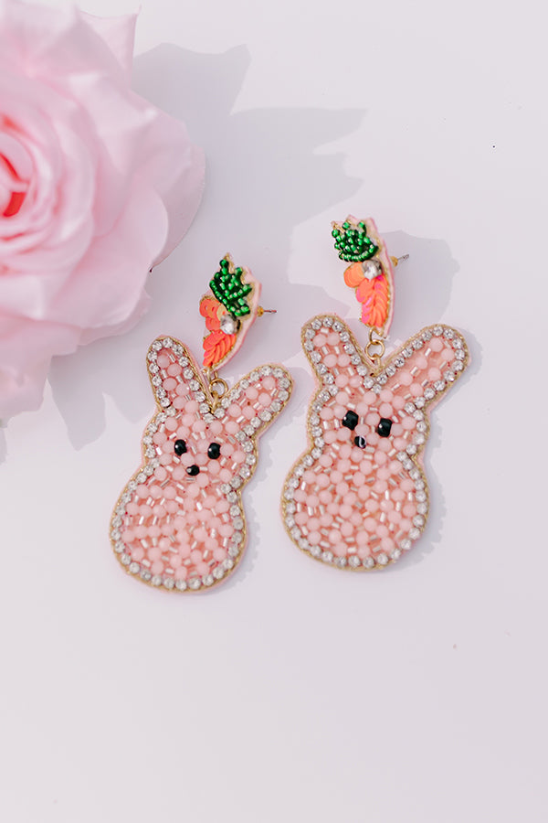 Love Everybunny Beaded Earrings In Pink Image - 1