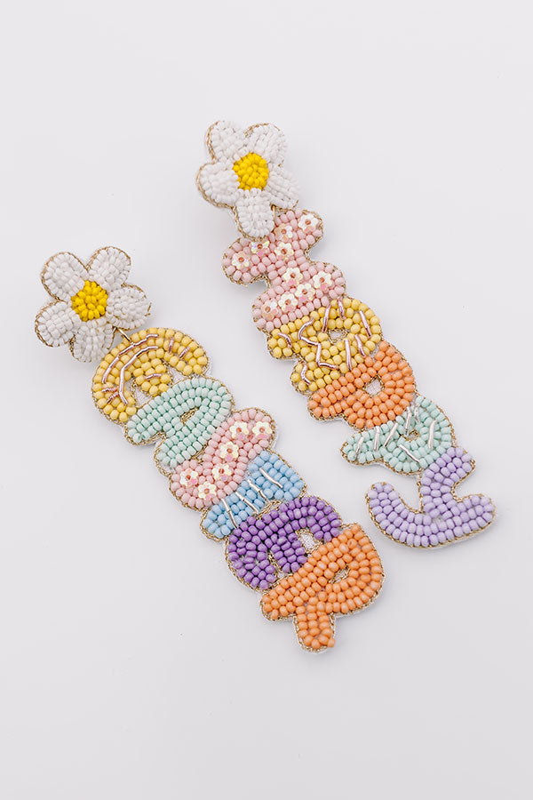 Happy Easter Beaded Earrings