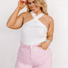 Enchanting Echoes Ribbed Top In Ivory Curves Image - 1