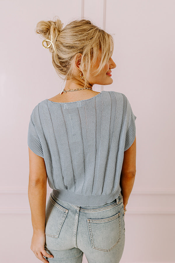 Moonlit Bay Knit Top In Airy Blue Image - 4