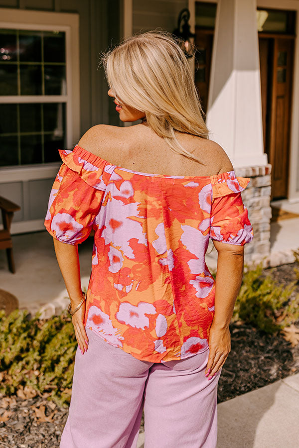 Shoreline Splendor Off Shoulder Top Curves Image - 4
