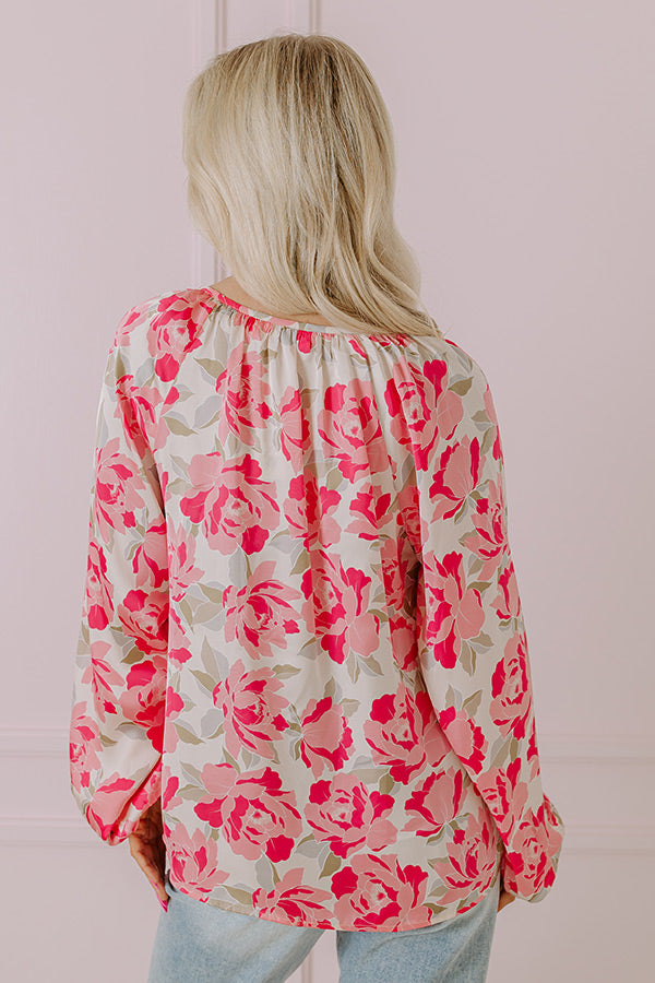 So Easy To Love Floral Top in Light Pink Image - 4