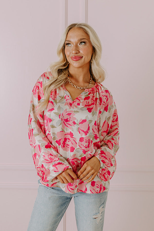 So Easy To Love Floral Top in Light Pink Image - 2