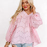 Bellini Brunching Eyelet Top in Pink Image - 1