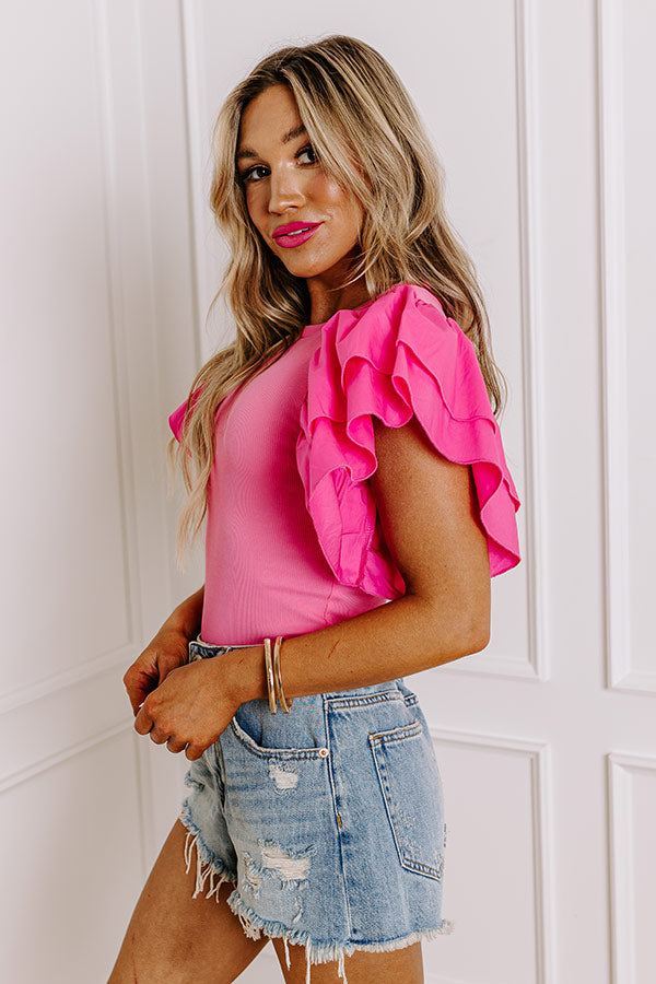 Keen On You Bodysuit in Bubblegum Pink Image - 5