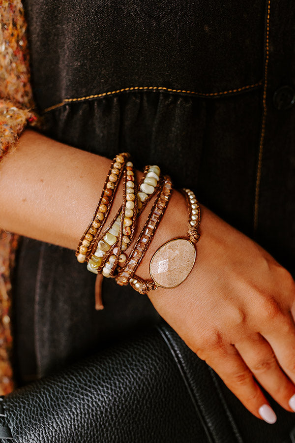 Sangria Cruise Semi Precious Wrap Bracelet In Primrose Yellow Image - 2