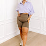 Favorite Adventure Butter Soft Biker Shorts In Taupe Curves Image - 1